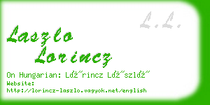 laszlo lorincz business card